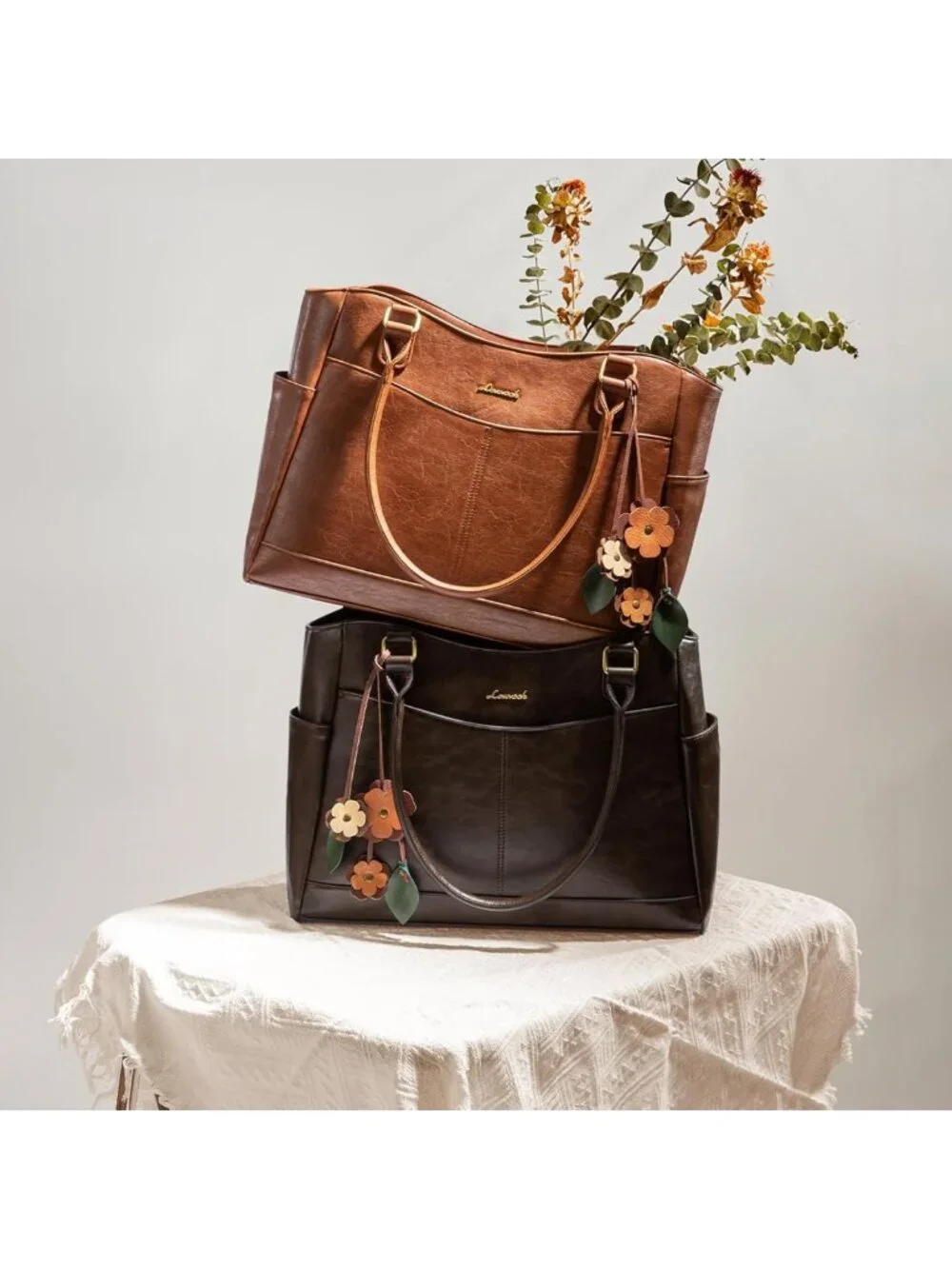 Stylish Vintage Laptop Tote Bag for Women, Perfect Teacher & Work Bag with